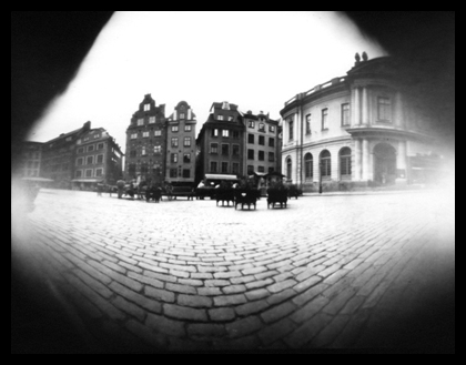 Stortorget, Stockholm's Old town, taken with a cardboard cylinder camera